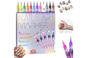 VIMAZ 12 Farben 3D Nagellack Stift Nagelsticker Weihnachten Set, Nail Art Markert Und Nagelaufkleber Weihnachten, DIY Linie Nagelkunst Graffiti, Nagelspitze Nail Art Beauty Schmücken Maniküre Werkzeuge (1)