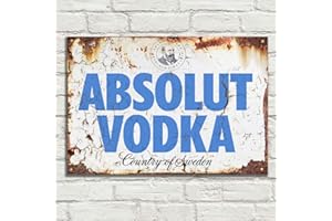 LBS4ALL Absolut Vodka Signs - Placa de metal de aluminio, estilo vintage, pub tiki bar, hogar, café, pared, cerveza, club retro