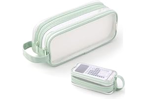 X SIM FITNESSX Przezroczysty piórnik dla nastolatków, duży piórnik dla nastolatków, piórnik szkolny, duży piórnik do biura, dla dorosłych, przezroczysty, Zielony, Plecak dziecięcy