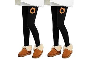 L&K-II Confezione da 1/2/3 Leggings Termici Leggings Invernali per Bambini Pantaloni per Bambini Foderati in Pile di Cotone Spesso 4610 Taglia: 110-164