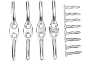 Teror Rope Cleat Hook,2 Pcs Flagpole Cleat Hook Stainless Steel Rope Fixing Cleat Hook for Flagpole Small Boats