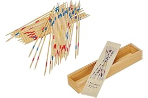 GENERIC Gioco da Tavolo in Legno Shangai Mikado Multigiocatore di Strategia Bastoncini di Diverso Colore con Scatola Richiudibile Gioco Mikado Spiel Gioco Bastoncini In Legno Gioco Shanghai in Legno Stecchini