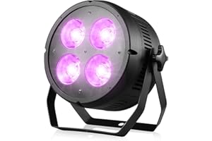 ZonQoonz 200W RGB Foco Par, 4 x 50W COB Par LED Luz de Escenario DMX Brillo Alto Luces Discoteca para Iglesia, Boda, Bar, Fiesta, Halloween, Navidad