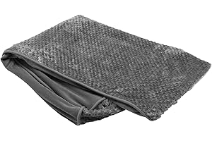 FurHaven Copertura di ricambio per lettino per cani in peluche e velluto, lavabile in lavatrice, grigio, Jumbo Plus (XXL)