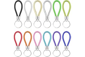 LMOGWL 12 pezzi Portachiavi in corda in pelle, portachiavi intrecciati, portachiavi portatile, adatto per chiavi auto, moto, biciclette e portachiavi domestici per uomini e donne (12 colori)