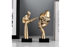 oliruim 2 statue pensatrici, scultura artistica astratta nera dorata moderna decorazione per la casa decorazione da tavolo regalo di Natale Capodanno (2 pezzi oro)