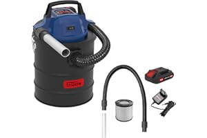 Güde 58580 Akku Aschesauger AS 18-201-05 (18V, max. Unterdruck: 80 mbar, Schlauchlänge: 1 m, Behältervolumen: 15 l, Schlauchdurchmesser: 30 mm, inkl. HEPA-Filter und 2,0 Ah Akkupack mit Ladegerät)