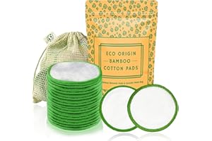 THE SUPPLY REPUBLIC 3 Layers 22 Pack Reusable Make up Remover Pads, Organic Bamboo Cotton Wool Rounds, Washable Laundry Bag and Kraft Pouch for Storage, Eco Friendly Face Beauty Products for All Skin Types Adults & Kids