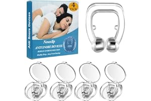 LEIKEDUN 4PCS Pince à Nez Anti Ronflement, Clip de Nez en Silicone Magnétique, Dilatateur Nasal Réutilisable, Dispositifs anti-ronflement Améliore la Respiration Empêcher le Ronflement, Transparent