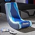X-Rocker Kids Gaming Chair Foldable Video Rocker Floor Rocker for Kids and Juniors, Low Folding Rocking Seat, Rocking Chair for Gaming, Console Gaming Chair for Kids - Lava Edition - Blue