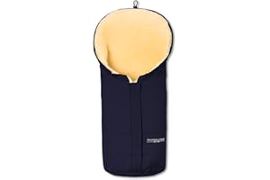 Hofbrucker Lammfell-Fußsack Eskimo für Babyschale, Kinderwagen, Buggy/Universeller Winterfußsack/Fußsack wind- & wasserabweisend/echtes Lammfell/Made in Germany