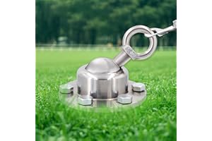 Surmounty Hund Anlegepflöcke 360°Grad Hundeanker, Heavy Duty Anlegepflock Hund Edestahl Hundepfahl Nicht inkl. Hundeleine, Hund Bodenanker Erdanker für Outdoor Garten