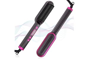 GABCHI Hair Straightener Brush, Hair Straighteners for Women, Hot Brush for Women, Adjustable Temperature & Anti-Scald, Girl's Gift, Hair Tools for Styling