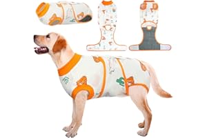 Kuoser Dog Surgery Recovery Suit for After Surgery Female,Professional Pet Recovery Shirt Dog Abdominal Wounds Bandages,Substitute E-Collar & Cone,Prevent Licking Dog Onesies （orange XL）