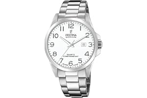 Festina Zegarek męski F20024/1 Swiss Made srebrny stal szlachetna Case srebrny pasek ze stali nierdzewnej, srebro, bransoletka