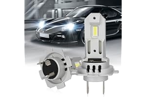 OPL5 H7 LED Headlight Bulbs, Super Bright LED CSP Chips 6500K Cool White 8400LM 42W, 1:1 Mini Size Wireless No Adapter Required, Plug & Play H7 Car Headlight Conversion Kit with Cooling Fan, Pack of 2