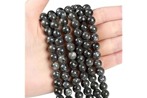 XIANNVXI 8mm Grey Labradorite Beads Moonstone Beads Round Beads for Crafting,Grey Crystal Beads for Jewelry Making,Bracelet Beads,Loose Beads Stone Beads Gemstone Beads 47 Pcs