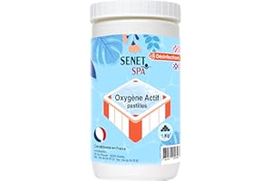SENET PISCINE Oxygène Actif pour Spa, Pastilles de 20g, 1KG - Désinfectant Efficace Contre bactéries, Virus et Champignons – Traitement de l’Eau Spa et Piscine sans Chlore