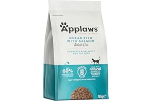 Applaws Complete Dry Food, Adult Cat, Ocean Fish with Salmon, 1.8kg (Pack of 1)