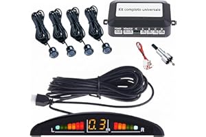 TEMPO DI SALDI Zestaw Cztery Czujniki Parkowania Samochodowego Z Wyświetlaczem Dźwięku Led Akustyczny, Czarny