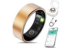 MILAVAN Smart Health Ring for Women Men Fitness Tracker with Heart Rate, Blood Oxygen, Blood Pressure, Sleep Monitoring, Step Counting, IP68 Waterproof for iPhone and Android, No Subscription Fee, Gold 8
