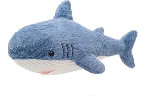 Firecos Whale Shark Plush Toy Stuffed Animal Soft Hugging Pillow 60/90/120cm Large Cuddly Toys Throw Pillow Gift for Halloween Christmas Birthday (Blue Shark, 90cm)