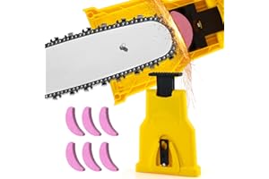 FairyPeach Affilacatene Portatile, Affila Motosega Compatto con 6 Pietre per Affilare, Affilacatene, Affilatrice Catena Motosega, Kit Affilatura Catena Motosega, Super Saw per Tutte le Motoseghe
