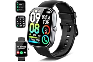 DYURWA Smartwatch Uomo Donna, 1.91"HD Orologio Smartwatch con Effettua/Risposta Chiamate, Contapassi/Cardiofrequenzimetro, Orologio Fitness Tracker SpO2 Sonno, Impermeabile IP68 113+Sportive per Android iOS
