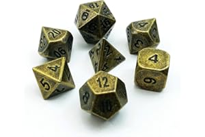 BESCON DICE Bescon ancien Laiton solide en métal Polyédrique dés D & D Lot de 7 Cuivre Antique en métal RPG rôle jouer Jeu dés Lot de 7