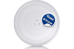 VIOKS Drehteller für Mikrowelle 31,5 cm Mikrowellen Teller 315 mm/Glasteller für Mikrowelle Mikrowellen Glasteller/Drehteller Mikrowelle/Mikrowelle Glasplatte Teller für Mikrowelle Panasonic