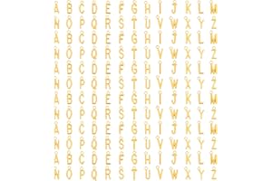 Andibro 156 Pièces/6 Ensembles De Breloques Lettres Dorées, Breloques Majuscules A-Z Breloques Lettres Abc Bracelets Colliers Pendentifs Dorés Pour La Fabrication De Bijoux Loisirs Créatifs