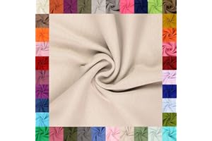 fingsi Stoffe Mira Bündchenstoff Feinstrick Schlauchware Coupon Uni - 34cm Schlauchbreite - 95% Baumwolle, 5% Elasthan (33. Beige 0,5m)