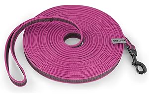 Wolfone 3m Pink Lightweight Training Dog/Cat Lead， Non-Slip Latex Silk Daily Dog/Cat Lead for Large Medium Small Dog/Cats， Fit for Recall，Camping， Walking