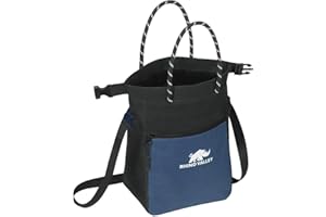 Rhino Valley Bolsa de Tiza para Escalada, Bolsa Magnética de Tiza para Escalada sin Fugas con Asa, con Cinturón Ajustable y Bolsillos con Cremallera para Levantamiento de Pesas