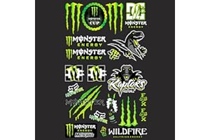 BOSYTRO 3-Piece Monster Energy Sticker Set, Calcomanías de Motocicleta, Monster Scratch Car Sticker, Ideal para los entusiastas de las motos de cross, cascos y monopatines (8039)