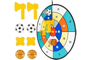 KalaDuck Tablero de Dardos para Niños, Juego de Diana Dardos con Disco Adhesiva y Hacha, Juguete Deporte de Interior Exterior, Cumpleaños Fiesta Carnaval Juego de Lanzar Dardo Regalo para Niños Niñas