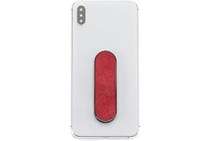 MOMO STICK MOMOSTICK - L'original! Support pour téléphone Portable et poignée pour Smartphones et tablettes– téléphone Portable Bague pour iPhone Samsung Huawei (Suede Series - Rot)
