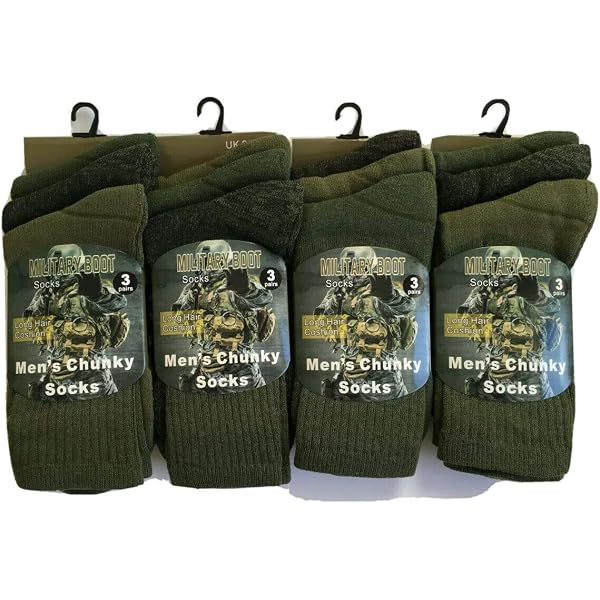 2 Paia Calze Lunghe In Lana Merino Militari - Termiche, Spesse, 2.8 TOG, Per Escursionismo E Inverno, Taglia 6-11 (39-45), Verde - 4