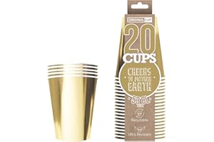 ORIGINAL CUP Pack de x20 Original Gold Cups Officiels | Gobelets Américains 53cl Dorés en Carton | Beer Pong Qualité Premium | Verres Recyclables Ultra Résistants | Jeu à Boire | House Party | OriginalCup®