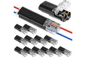 QWORK® 30 Pezzi Connettori Elettrici Rapidi 2 Pin per Cavi per Strisce LED 18-22AWG, Senza Spelatura