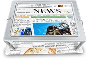 NZQXJXZ Upgrade Lupe mit Licht, 4X Leselupe mit Licht für Senioren Groß, Dimmbare Lupen mit 50 LED Licht, Größere Linsen, Klappbarer Ständer Hände Frei für Bücher, Arbeit, Nähen, Lesen, Sehschwäche