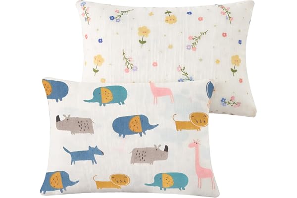 FloraVigo Barnörngott, 2 stycken bebisar, småbarn, kuddar, örngott, 40 x 60 cm, bomull, bebis-kuddöverdrag. Lämplig för babysängstillbehör, lämplig för pojkar och flickor