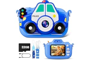 DIAMOOKY Camara Fotos Infantil, 1080P 2.0" HD Cámara Digital Selfie Niños, Video Cámara Fotos Niños con 32GB Tarjeta, Camara Niños, Regalos Juguetes para Niños Niñas de 3-12 Años