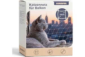 KORERPALL Filet Chat Balcon, Filet de Protection Chat, Nylon Forte résilience, Filet Anti Oiseaux, Filets pour Jardin,(5X5m/transparent,5X5m/transparent)