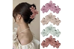 AIZIYIN Large Flower Hair Claw Clips Nonslip Flower Claw Clips Strong Hold Hawaiian Claw Clip for Medium Thick Hair Women and Girls Hawaii Hair Accessorie (Hairclaw3Eggflower3)