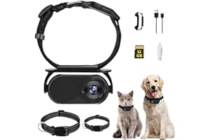 Agrdeed Pet Collar Camera, HD 1080P Cat Camera Collar with 32GB SD Card, Video Recording, Adjustable Magnetic Cat Sports Camera for Outdoor/Indoor Activities (Black)