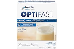 ‎OPTIFAST OPTIFAST® Diät Shake Vanille zum Abnehmen | eiweißreicher Mahlzeitersatz mit wichtigen Vitaminen und Mineralstoffen | schnell zubereitet und lecker im Geschmack | 8 x 55g