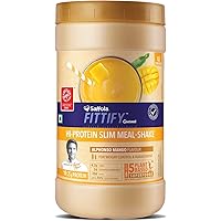 Saffola FITTIFY Gourmet Hi Protein Slim Meal-Shake, Meal Replacement with 5 superfoods, Alphonso Mango, 420 gm (12…