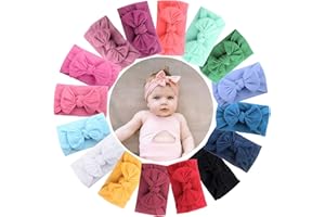 JOYOYO 16 Pcs Baby Headband for Girls Soft Wide Nylon Headbands for Newborns Toddlers - Baby Girl Headbands & Bows Multi-colored Pack