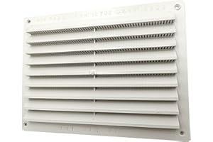 Kombi Griglia Aerazione Plastica 150 x 200 mm per Ventilazione Areazione Rettangolare Protezione Insetti Bianco Sistema Aria Casa 150x200